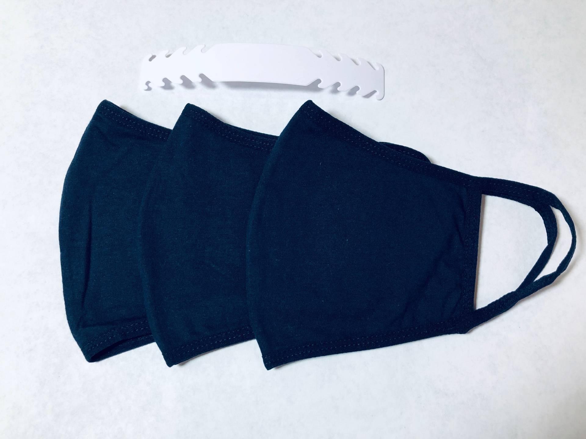 100 Stück - Medium Unisex Blau Navy Baumwolle Weiß Waschbar & Wiederverwendbar Gesichtsmaske Kostenlose Rückgabe von TAPROUSAFashion