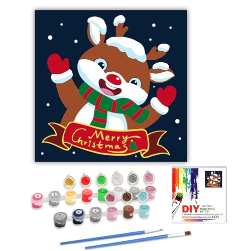 TARATH Malen nach Zahlen Weihnachten ab 5 6 7 8 9 Jahre Mädchen und Junge, Malen Nach Zahlen für Kinder Anfänger, Malen Nach Zahlen mit Rahmen, 20 X 20cm TARATH Malen nach Zahlen Weihnachten ab 5 6 7 8 9 Jahre Mädchen und Junge, Malen Nach Zahlen für Kinder Anfänger, Malen Nach Zahlen mit Rahmen, 20 X 20cm von TARATH