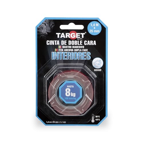 TARGET C2611 Doppelseitiges Klebeband, Innenbereich, Montageband, extra starkes Klebeband, zum Aufhängen von Gegenständen ohne Bohren von TARGET