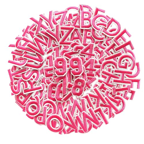 72 pcs Buchstaben zum aufbügeln bügelbilder für textilien bügelflicken kinder rosa Buchstaben Zahlen patches zum aufbügeln buchstaben aufkleber patch zum aufbügeln aufnäher zum aufbügeln von TARIFA UNITED