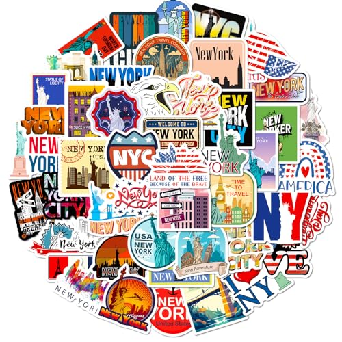 New York laptop sticker geschenke travel stickers aufkleber koffer New York city stickers aesthetic erwachsene sticker fotoalbum scrapbook aufkleber USA travel von TARIFA UNITED