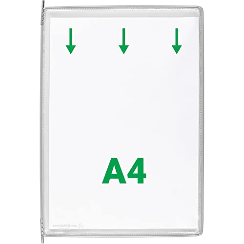Tarifold 114000 - A4 PVC-Taschen mit Zapfen für Wanddisplayset und Dokumentenablage aus Metall, grau, 10 Taschen Tarifold 114000 - A4 PVC-Taschen mit Zapfen für Wanddisplayset und Dokumentenablage aus Metall, grau, 10 Taschen von Djois