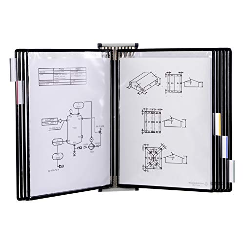 Tarifold 414101 - Tarifold Wandsichttafel für Dokumente aus Metall, Drehzapfensichttafeln, Dokumentenpräsentation, 10 A4-Taschen Blau von TARIFOLD