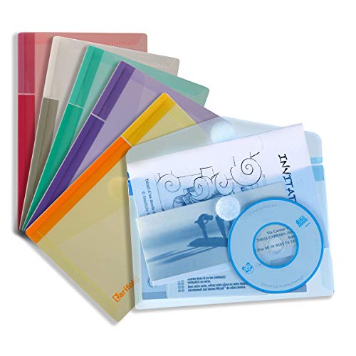 Tarifold - Dokumententasche mit klettverschluss A6 / Sammeltasche für A6 Blätter, farbig sortiert - 6 Stück: Blau, Lila, Grün, Gelb, Rosa & Transparent - 510289 Tarifold - Dokumententasche mit klettverschluss A6 / Sammeltasche für A6 Blätter, farbig sortiert - 6 Stück: Blau, Lila, Grün, Gelb, Rosa & Transparent - 510289 von Djois