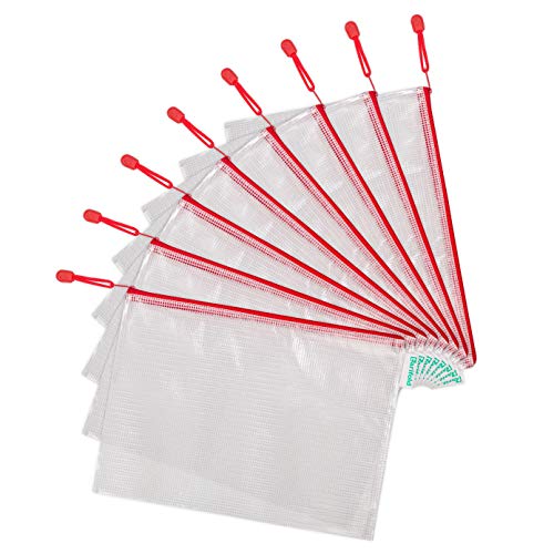 Djois Made by Tarifold 509003- Set mit 8 Hüllen, Kunststoff, A4, Reißverschluss, Dokumentenmappen, transparent, Ordner für Büro, Reisen, Schule, Haus, Farbe: Rot Djois Made by Tarifold 509003- Set mit 8 Hüllen, Kunststoff, A4, Reißverschluss, Dokumentenmappen, transparent, Ordner für Büro, Reisen, Schule, Haus, Farbe: Rot von Djois