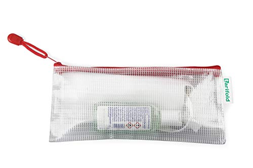 Tarifold T509043 Dokumenttasche mit Reißverschluss 250 x 115 mm aus verstärktem PVC, Rot, Packung mit 8 Stück von TARIFOLD