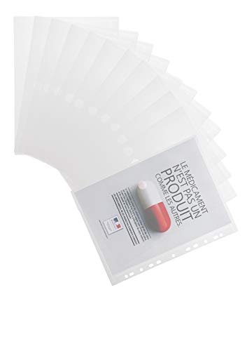 Tarifold 510230 Dokumententasche | Klettverschlusstaschen mit Abheftrand | Color Collection | Querformat | Klar | DIN A4 | Packung 12 Stück von TARIFOLD