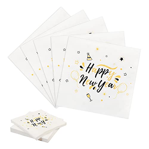 TAROME 40 Stücke Neujahr Papierservietten Tischdeko Silvester Servietten Happy New Year Partyzubehör Party für Feiern 2024 TAROME 40 Stücke Neujahr Papierservietten Tischdeko Silvester Servietten Happy New Year Partyzubehör Party für Feiern 2024 von TAROME