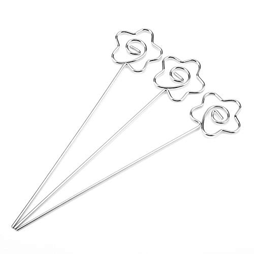 Bildhalter für Mittelstücke, 50pcs Draht Blumenpicks Drahtkartenhalter Ständer Memo -Papier Anzeige Cliphalter Metall Kartenhalter Place Kartenhalter für Hochzeitsfeier (Blüten) von TARSHYRY