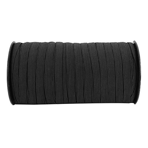 Elastizitätsband, Kleidungszubehör 8mm 100 -Yard -Elastizbänder Nähzubehör Flache Gestrickte Elastische Nähzubehör Accessoire Elastic Craft für Kleidung (BLACK) von TARSHYRY
