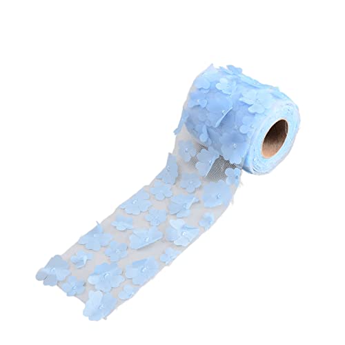 Ers Tüll Rollen, Ers Tüll Rollen 8 Cm 10yd Exquisit Hell Schöne Diy Flexible Funkelnde Tüllbrötchen Nähen Spitzenweite Anwendung Roll Spool Stoff (hellblau) von TARSHYRY