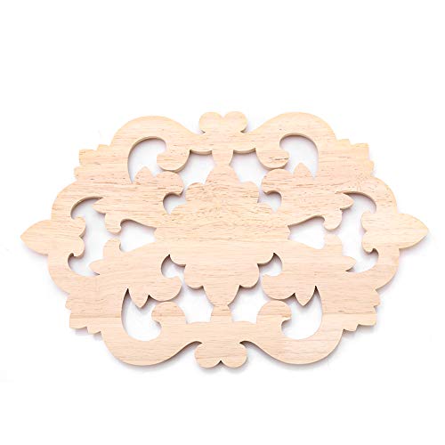 Holz Applikationen und Onlays, Applikation 8.7 X 5,5 Zoll Gummiholzholzholz -Holzwanddekor für Raumdekoration (30 * 19cm) von TARSHYRY