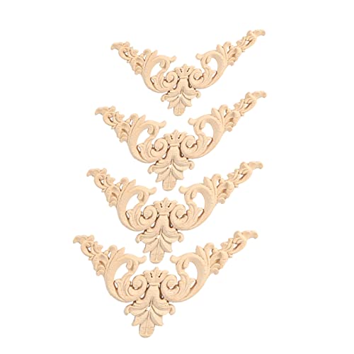 Holzapplikationen, Dekorative Holzapplikationen 4PCS Gummiholz ​​Holz Mehrere Größen Verfügbare Holzapplikationen für Möbel für Wohnkultur (12 * 12) von TARSHYRY