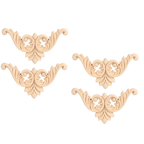 Holzapplikationen, Dekorative Holzapplikationen 4PCS Gummiholz ​​Holz Mehrere Größen Verfügbare Holzapplikationen für Möbel für Wohnkultur (8 * 8) von TARSHYRY