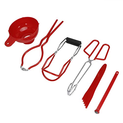 Konserven -Kit, Konserven -Jar Lifter 6pcs Nicht Slip Food Zangen Magnetlid Deckel Lifter mit Weicher Grip Konservenzange für Lebensmittellager und Essgewohnheiten (Rot) von TARSHYRY