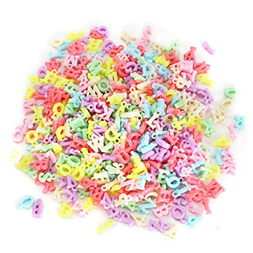 Kunststoffbriefperle, 500pcs Abstandshalterperlen Farbig Buchstaben Kunststoff Haarband Anhänger Perforiert von TARSHYRY