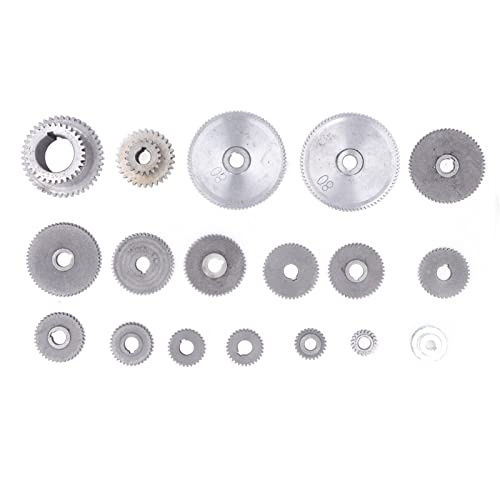 Metall Zahnrad, 18pcs Drehkostschneidemaschine Metall -Austausch -Zahnrad -Kit Mechanische Zahnräder und Ritzelgetriebe mit Motorriemenscheibe HT250 Grey Iron Duplex -Zahnrad von TARSHYRY