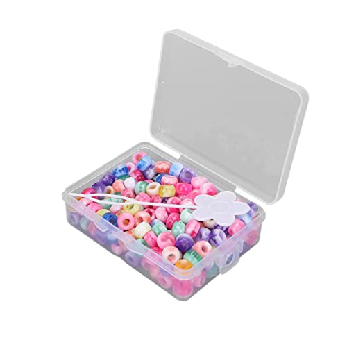 Pastellponyperlen, Süßigkeitenperlen für Armbänder 200 -PCS -Schmuck Perlen mit Aufbewahrungsbox Süßigkeiten Farbpony Perlen Kit, für Bastelarmbänder Halsketten und Haarzubehör (Siebenfarbige von TARSHYRY