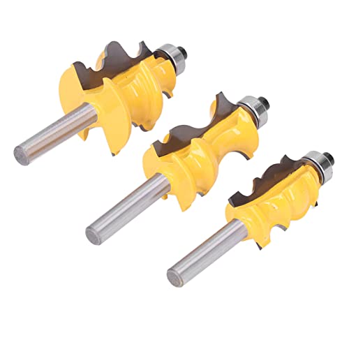 Roundover Router Bit, 3pcs Architektur Router Bit Frende Cutter Set Holzbearbeitungszubehör 8mm Schaft mit Aufbewahrungsbox Gerade Set Zum Schneiden von Materialien Roundover Router Bit, 3pcs Architektur Router Bit Frende Cutter Set Holzbearbeitungszubehör 8mm Schaft mit Aufbewahrungsbox Gerade Set Zum Schneiden von Materialien von TARSHYRY