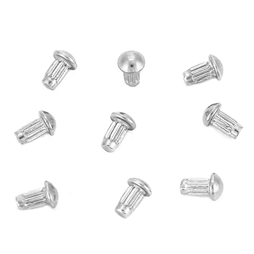 Runde Kopfnieten, Feste Stahlnieten 100pcs M2 Edelstahl Rundköpfe Rundköpfe Schaft Feste Nieten Fester Nietwerkzeug -Sortiment Set Set (M2*5) von TARSHYRY