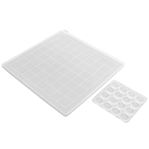 Schachbrett für Harz, Schach Silikonharz Set 2pcs Schachs Transparentes Epoxidharz -Drop -Kleber Prüfer Silikonguss Checkers Set von TARSHYRY