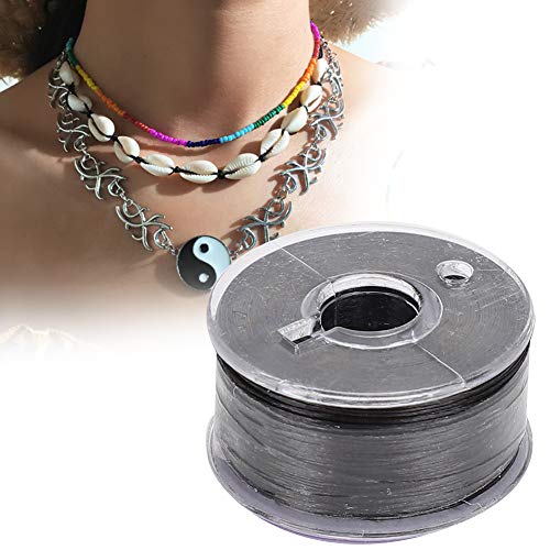 Perlenkordel für Schmuck, erweiterbare Kette für Armbänder, Perlen, elastisches Seil, dehnbar um 0,3 mm, Herstellung von Kordeln, geeignet für die Herstellung von Schmuck (schwarz) von TARSHYRY