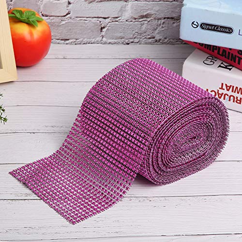Strassbänder, 9m 24 Zeilen Elektroplierend Kunststoff Künstlicher Strassbänder Mesh Bling Wrap Ribbon Mesh Bänder Strasssteine ​​zum Handwerk für Kuchen, Vase -, Partyzubehör (PURPLE) von TARSHYRY