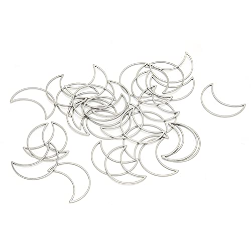 TARSHYRY 30 Pcs Offene Lünetten, 30 Pcs Mondförmige Schmuck DIY Hohl (Mond geformt Klein * 30) von TARSHYRY