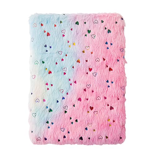 TARSHYRY A5 Plüsch Notizbuch, Soft Pelry Tagebuch Notizblock für Mädchen mit 80 Gesäumten Seiten, 5 Gradientenfarben, Privates Schreiben, für Geburtstag Kindertag Weihnachtsferien, (4) von TARSHYRY