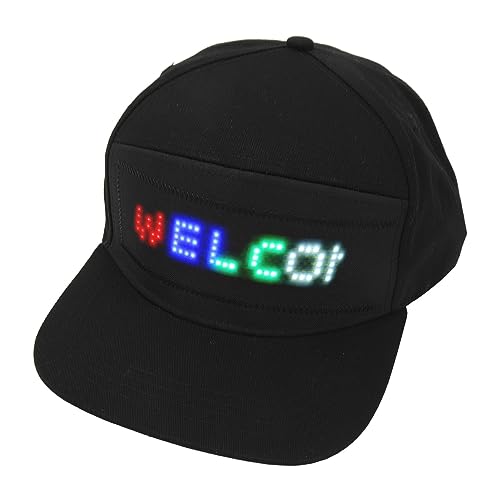TARSHYRY Buntes LED Smart Cap Programmierbarer Bearbeitbarer Hut für Konzerte Weihnachten Karneval Baseball Clubs Baumwollmaterial (WHITE) von TARSHYRY