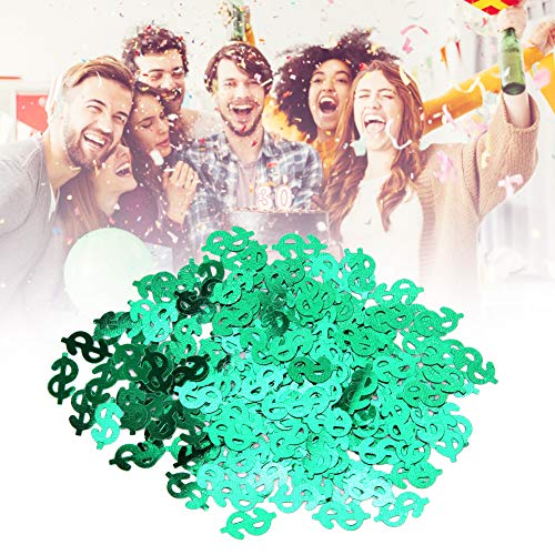 TARSHYRY Konfetti -Chips, Blume Confetti PVC 60G Werfen Konfetti mit Dem Vielseitigen Wurf -, Hergestellt aus Zuverlässigem PVC Material Abschluss für Tischdekorationen, DIY (grünes Dollarzeichen) von TARSHYRY