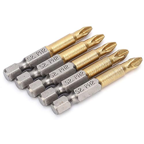 TARSHYRY Schraubendreher -Set, Anti -Slip Schraubendreher Bits 5pcs Set, PH2 Kreuzkopf Querschraubendreher Anti Skid 1/4 Zoll Sechskant Shank 50mm TARSHYRY Schraubendreher -Set, Anti -Slip Schraubendreher Bits 5pcs Set, PH2 Kreuzkopf Querschraubendreher Anti Skid 1/4 Zoll Sechskant Shank 50mm von TARSHYRY