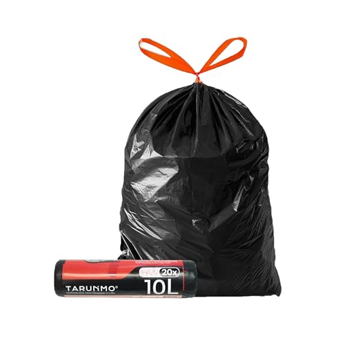 Tarunmo Müllbeutel 10l - Praktische Mülleimer 10l Beutel, Kompatibel mit 5-Liter-Mülleimern, Ideal für Haushalt, Küche und Büro, no Cosmetics (100) von TARUNMO