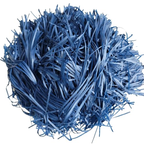 200g Raffiabast, Füllmaterial Geschenk, Füllmaterial Für Pakete,Geschreddertes Papier Für Geschenkbox,Festival Geschenk Dekoration Verpackung -Dunkelblau von TASHELLS