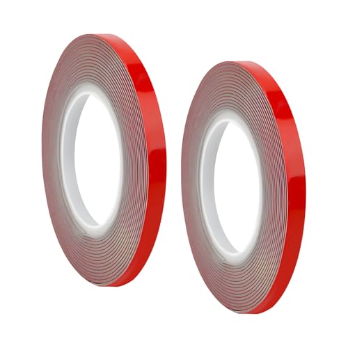 2 Stück Doppelseitiges Klebeband, Schwerlast Montage Klebeband Doppelseitig 10mm Wasserfest und Hochtemperaturbeständig Wasserdichtes Montage-Schaumband für Auto Heimdekoration Bürodekoration von TASSFROO