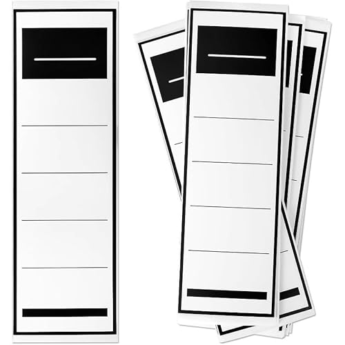 50 Stück Ordnerrücken Selbstklebend, 5.4 * 19CM Ordner Etiketten Selbstklebend Ordnerrücken zum Einstecken Ordner Rückenschilder Selbstklebends Beschreibbar Rückenschilder für Bibliothek Büro Schule von TASSFROO