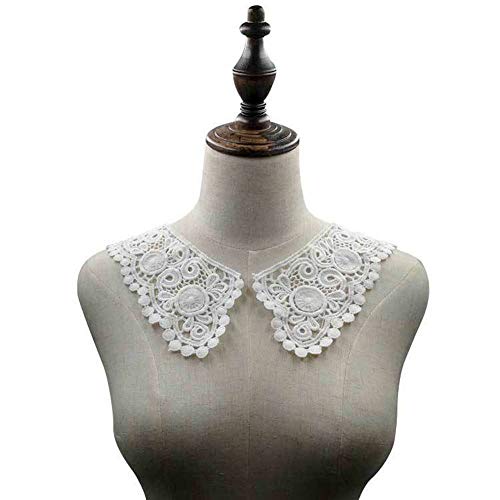 Spitzenkragen zum Aufnähen auf Kleidung, bestickte Applikation, Halsausschnitt, Hochzeitskleid-Accessoire, Weiß / Schwarz Spitzenkragen zum Aufnähen auf Kleidung, bestickte Applikation, Halsausschnitt, Hochzeitskleid-Accessoire, Weiß / Schwarz von TATEELY