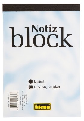 10 Notizblöcke/Schreibblock Din A6 / kariert / 50 Blatt je Block von Idena