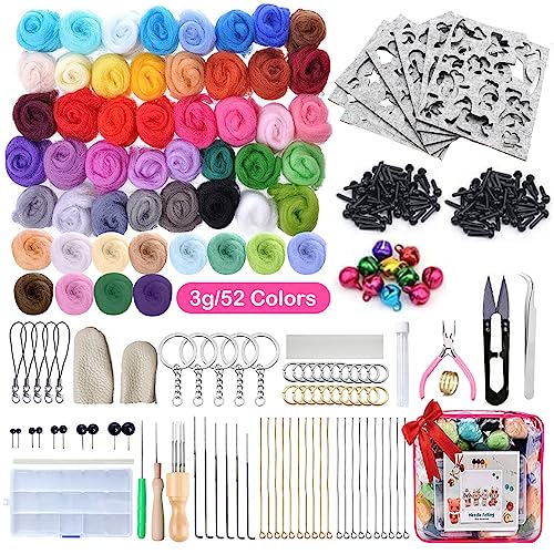 TAVADA Filzwolle Trockenfilzen Starterset,Nadelfilz Set mit 52 Farben,inkl.Filzwolle und 7 Schablonen - ideal für DIY Bastelprojekte und Handarbeiten. Kreative Möglichkeiten ohne Grenzen TAVADA Filzwolle Trockenfilzen Starterset,Nadelfilz Set mit 52 Farben,inkl.Filzwolle und 7 Schablonen - ideal für DIY Bastelprojekte und Handarbeiten. Kreative Möglichkeiten ohne Grenzen von TAVADA