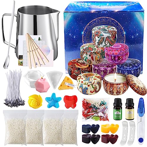 TAVADA Kerzen Selber Machen Set,DIY Duftkerze Geschenke Kerzenherstellung Kit,8 Kerzendosen,DIY Kerzenherstellung Zubehör Set,Kerzenherstellung Set für Kerzenanfänger von TAVADA