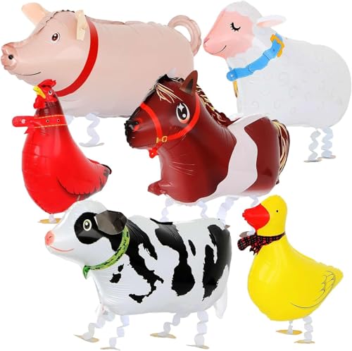 6 Stück Wandelnde Tierballons, Airwalker Ballons Tiere, Luftballons Tiere, für Bauernhof Party, Geburtstagsdeko, Baby Shower, Kinder Party Deko 6 Stück Wandelnde Tierballons, Airwalker Ballons Tiere, Luftballons Tiere, für Bauernhof Party, Geburtstagsdeko, Baby Shower, Kinder Party Deko von TAXTYHRE