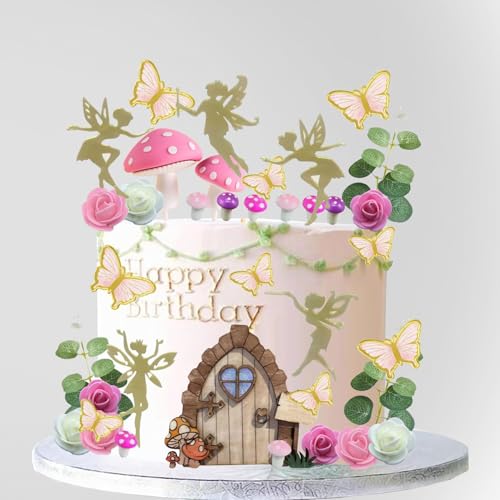 Fairy Tortendeko, 39pcs Feen Tortendeko, Torten Deko Pilz, Tortendeko Feen und Elfen, Feen Schmetterlinge Tortendeko, Kuchendekoration für Mädchengeburtstag, Feenparty, Märchenparty Fairy Tortendeko, 39pcs Feen Tortendeko, Torten Deko Pilz, Tortendeko Feen und Elfen, Feen Schmetterlinge Tortendeko, Kuchendekoration für Mädchengeburtstag, Feenparty, Märchenparty von TAXTYHRE