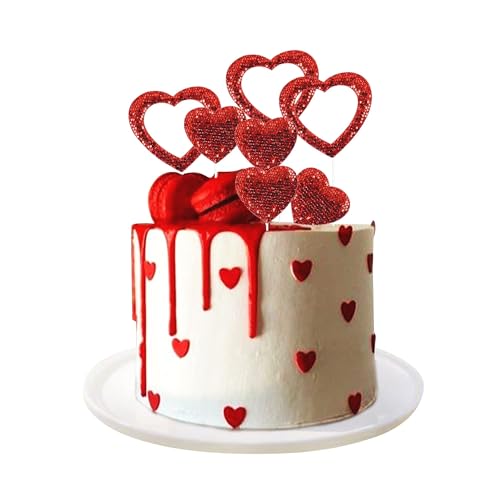 TAXTYHRE 10 Stück Valentine's Day Cupcake Toppers, Glitter Herz Cupcake Topper, Sweet Love Valentinstag Kuchen Topper, für Valentinstag Thema Hochzeit Braut Dusche Geburtstag Party TAXTYHRE 10 Stück Valentine's Day Cupcake Toppers, Glitter Herz Cupcake Topper, Sweet Love Valentinstag Kuchen Topper, für Valentinstag Thema Hochzeit Braut Dusche Geburtstag Party von TAXTYHRE