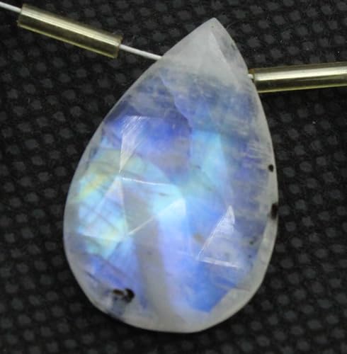 Natürliche, facettierte weiße Regenbogen-Birolette-Edelsteinperlen, 14 x 22 mm, perfekt für die Schmuckherstellung, 10 Stück von TAYYIB GEMS