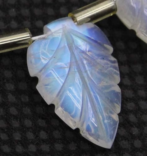 Natürliche, facettierte weiße Regenbogen-Edelsteinperlen, Blattform, 6 x 10 mm bis 8 x 13 mm, ideal für Schmuckherstellung, 22 Stück von TAYYIB GEMS