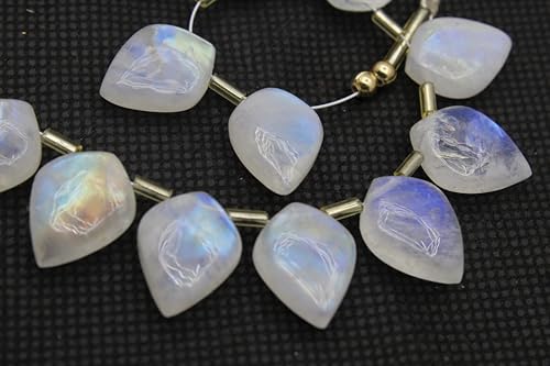 Natürliche 11-teilige glatte weiße Regenbogen-Blattförmige Edelsteinperlen – ca. 11 x 15 mm – elegante Perlen für die Schmuckherstellung Natürliche 11-teilige glatte weiße Regenbogen-Blattförmige Edelsteinperlen – ca. 11 x 15 mm – elegante Perlen für die Schmuckherstellung von TAYYIB GEMS