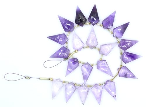 Natürliche 21 Stück facettierte blaue Amethyst-Krawattenperlen, ca. 12 x 22 mm, hochwertige Edelsteine für Schmuckherstellung und Bastelarbeiten von TAYYIB GEMS