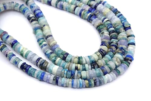 Natürliche 40,6 cm glatte Kyanit-Heishi-Radscheiben-Perlen, 4–5 mm, Edelsteinstrang für Schmuckherstellung von TAYYIB GEMS