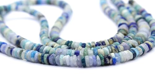 Natürliche 40,6 cm glatte Kyanit-Heishi-Radscheiben-Perlen, 4 mm, Edelsteinstrang für Schmuckherstellung von TAYYIB GEMS