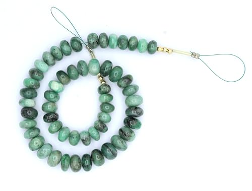 Natürliche 54 glatte Smaragd-Rondelle-Perlen, ca. 8–10 mm, Edelstein für die Schmuckherstellung Natürliche 54 glatte Smaragd-Rondelle-Perlen, ca. 8–10 mm, Edelstein für die Schmuckherstellung von TAYYIB GEMS